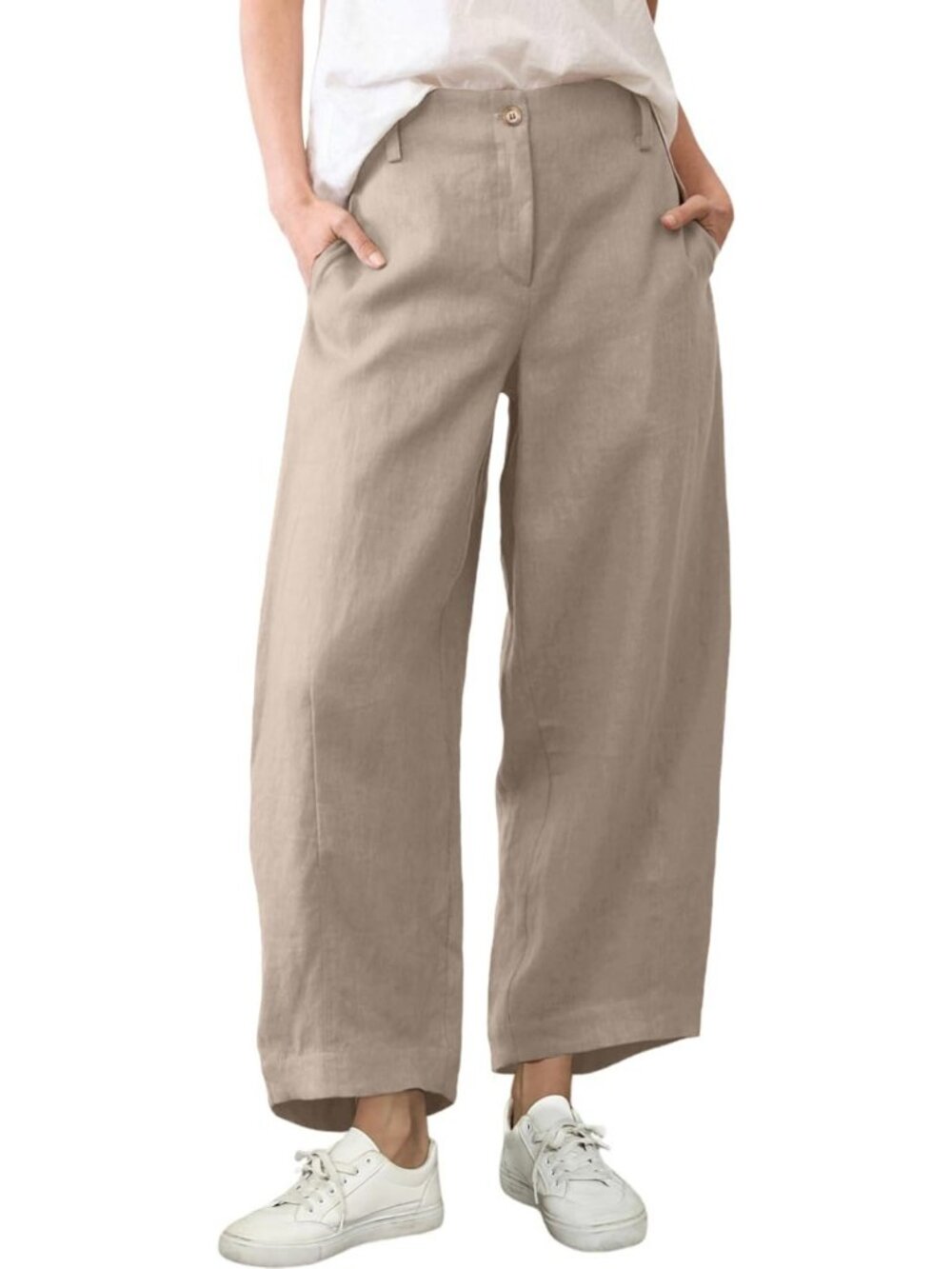 Stylish Women's Wide Leg Barrel Pants | Comfortable Cotton Linen Trousers